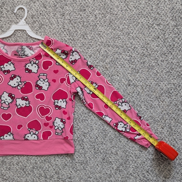 Hello Kitty Kids (Size Small) Pink Fleece Long Sleeve Pyjama Top/Sweatshirt - Picture 4 of 11
